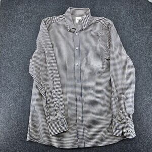 Dillard's‎ Rowm Shirt Men's Long-Sleeve M Tan Navy Plaid Button-Down